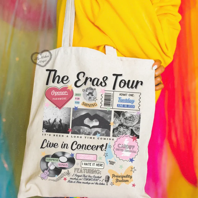 cardiff night 1 retro tote bag sold by Ally Makes Magic