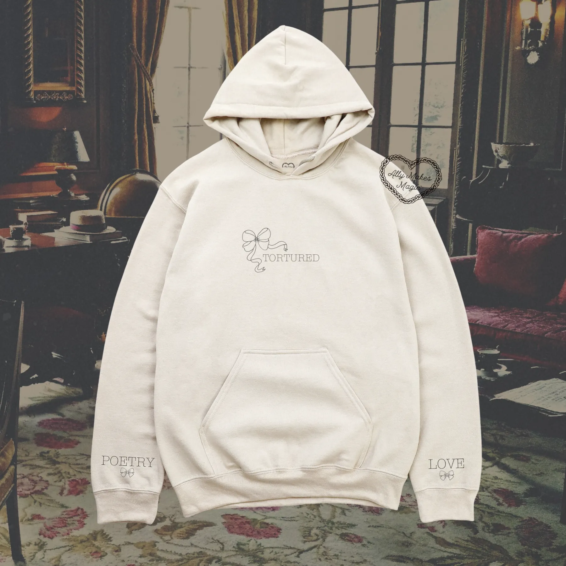 tortured hoodie sold by Ally Makes Magic