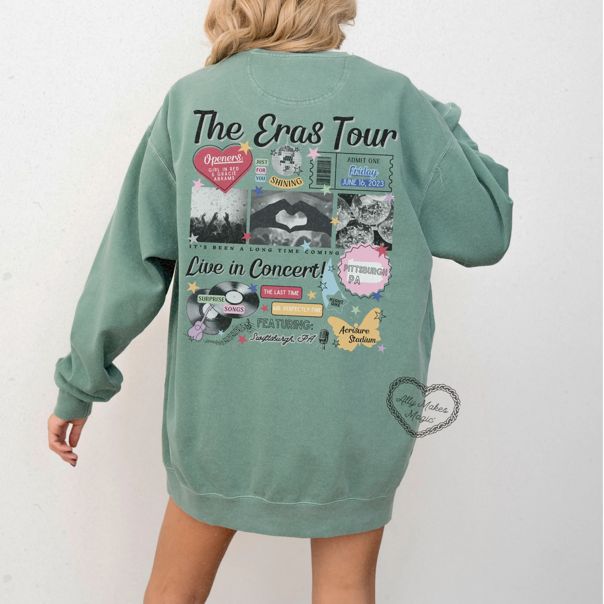 pittsburgh night 1 retro pullover | comfort colors sold by Ally Makes Magic