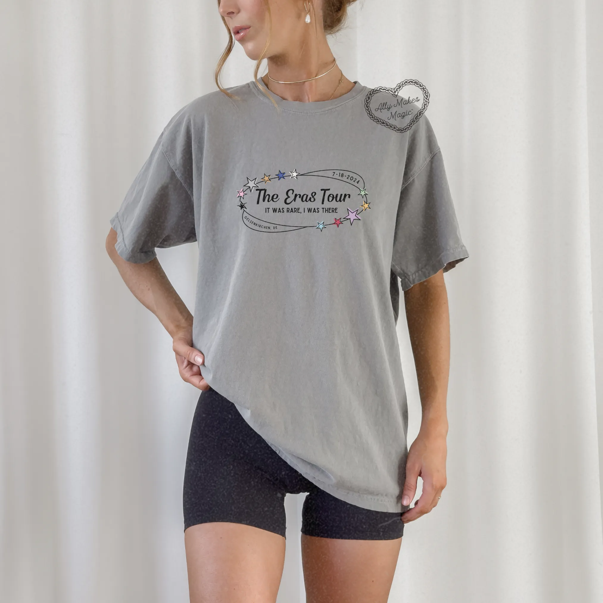 gelsenkirchen night 2 retro tee | comfort colors sold by Ally Makes Magic product image thumbnail 2