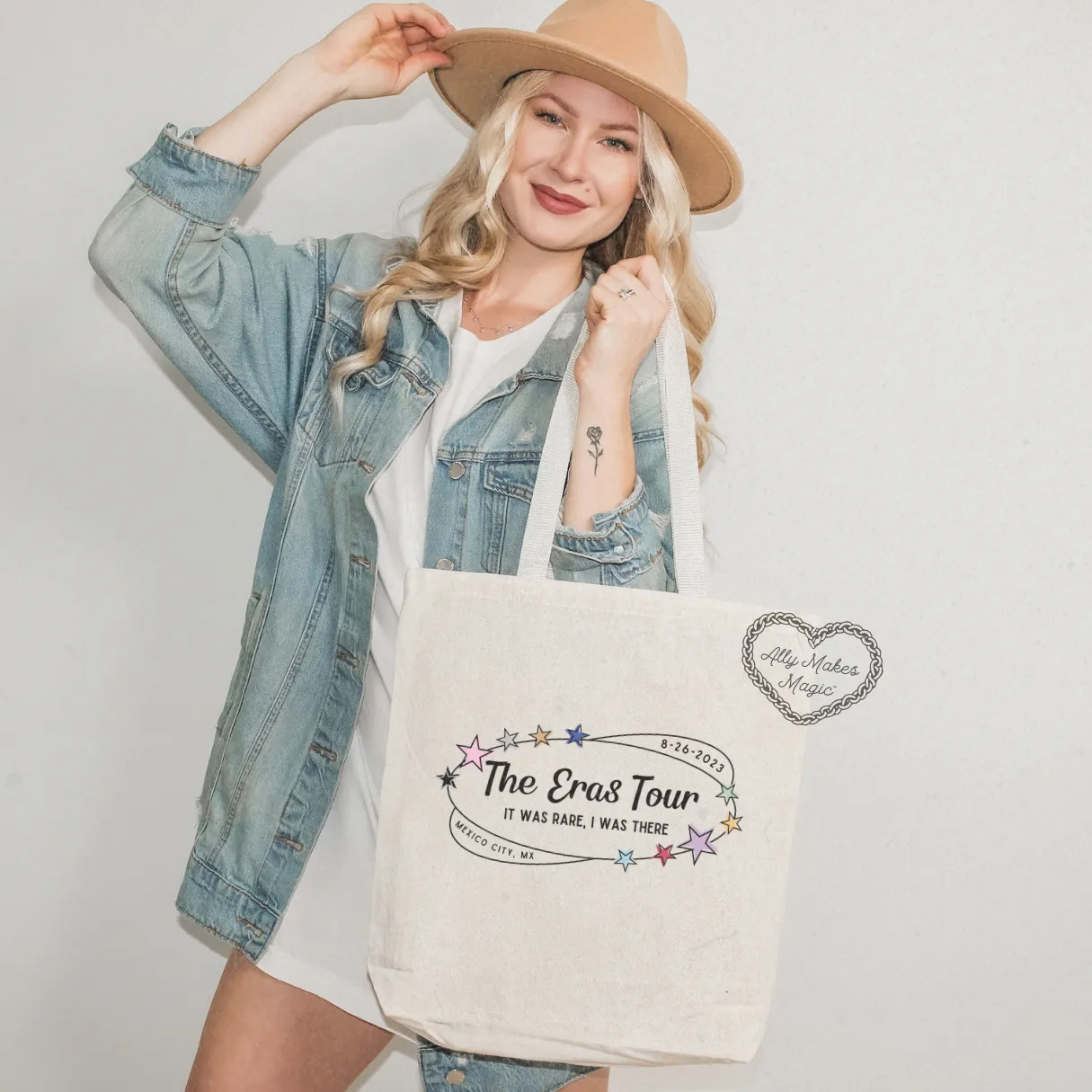 mexico city night 3 retro tote bag sold by Ally Makes Magic product image thumbnail 2