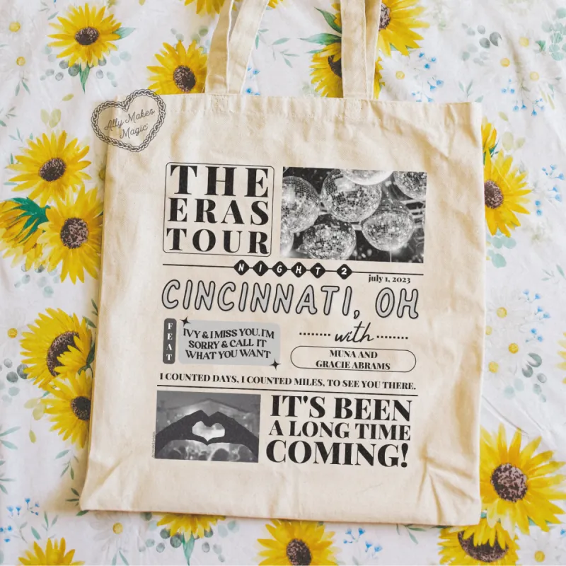 cincinnati night 2 tote bag sold by Ally Makes Magic