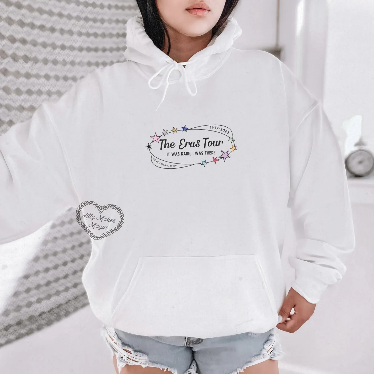 rio de janeiro night 1 retro hoodie sold by Ally Makes Magic product image thumbnail 2
