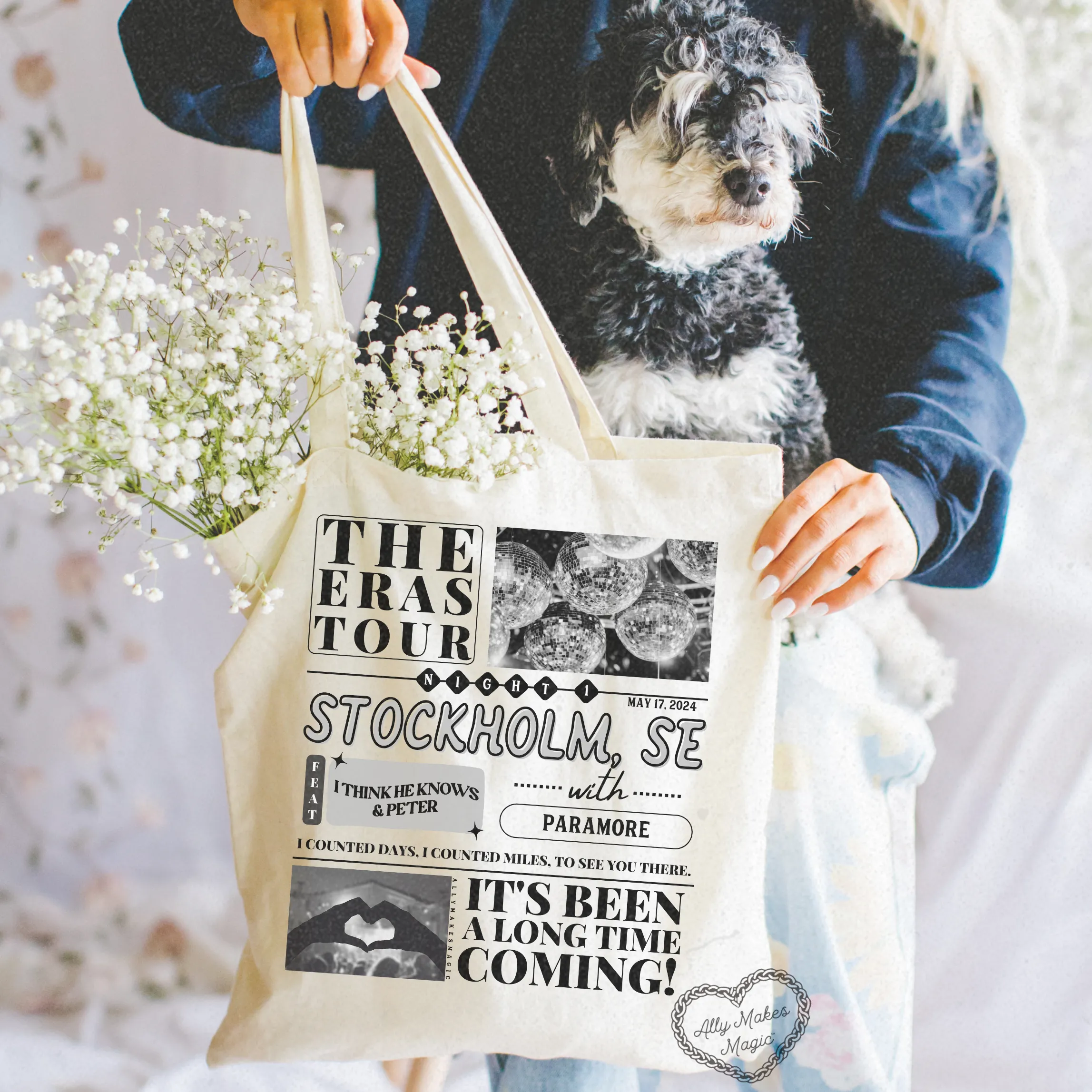 stockholm night 1 tote bag sold by Ally Makes Magic