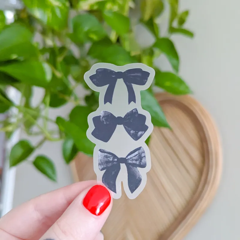 black bows *clear* sticker sold by Ally Makes Magic
