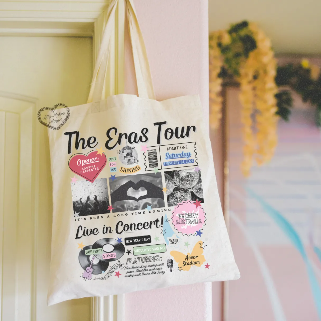 sydney night 2 retro tote bag sold by Ally Makes Magic