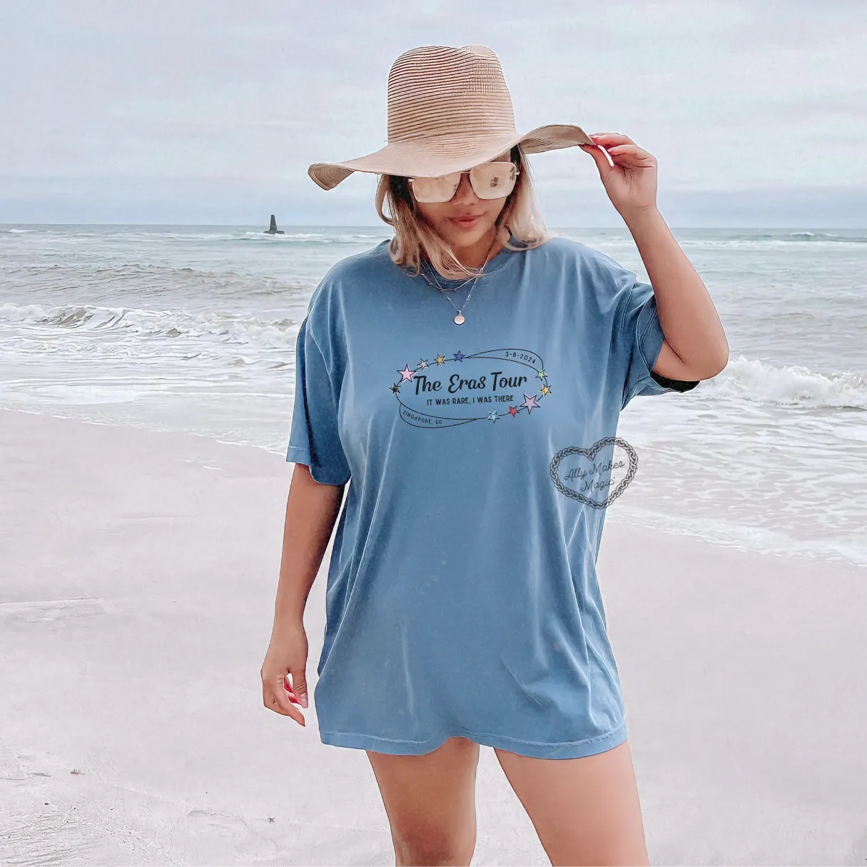 singapore night 5 retro tee | comfort colors sold by Ally Makes Magic product image thumbnail 2