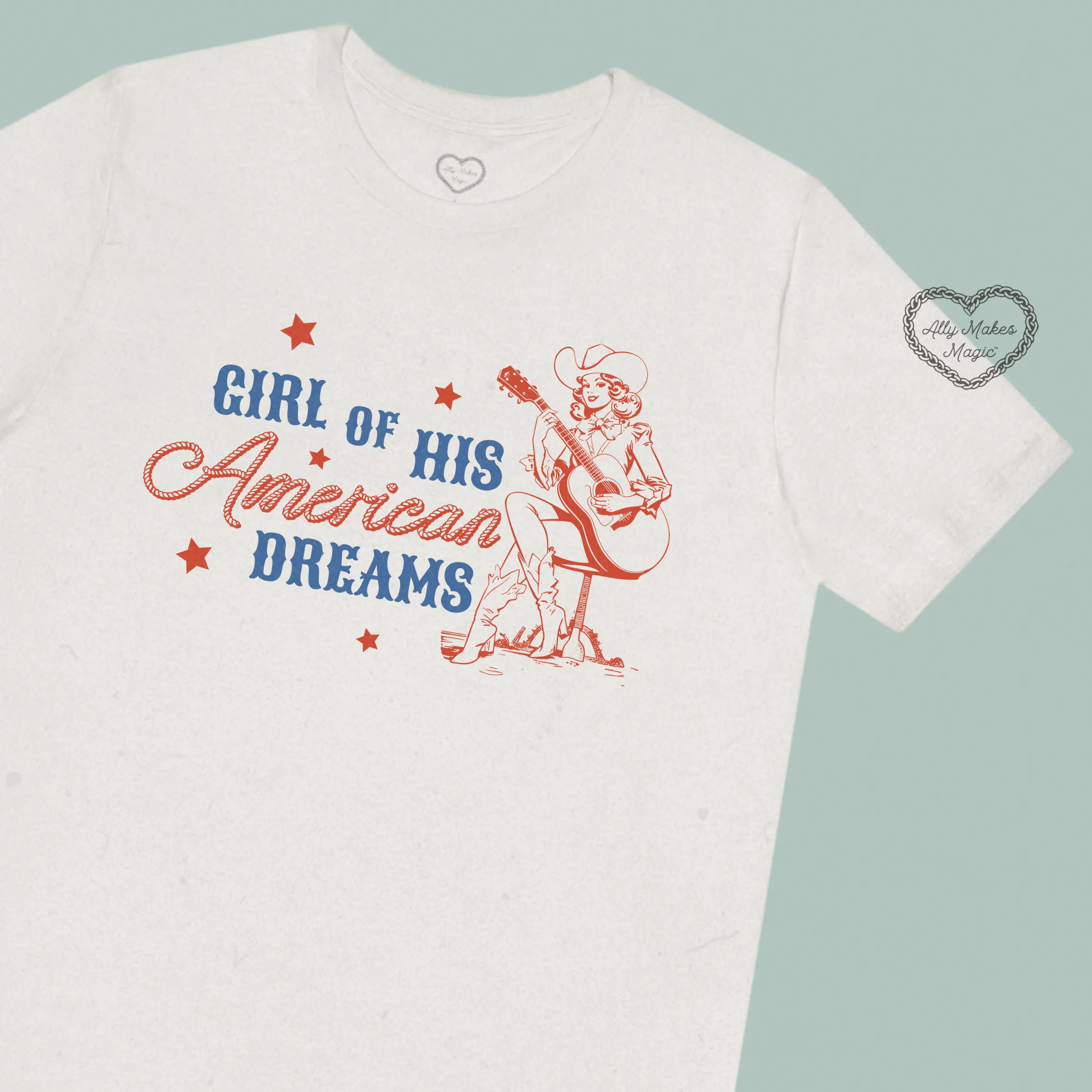 american dream girl tee sold by Ally Makes Magic product image thumbnail 2
