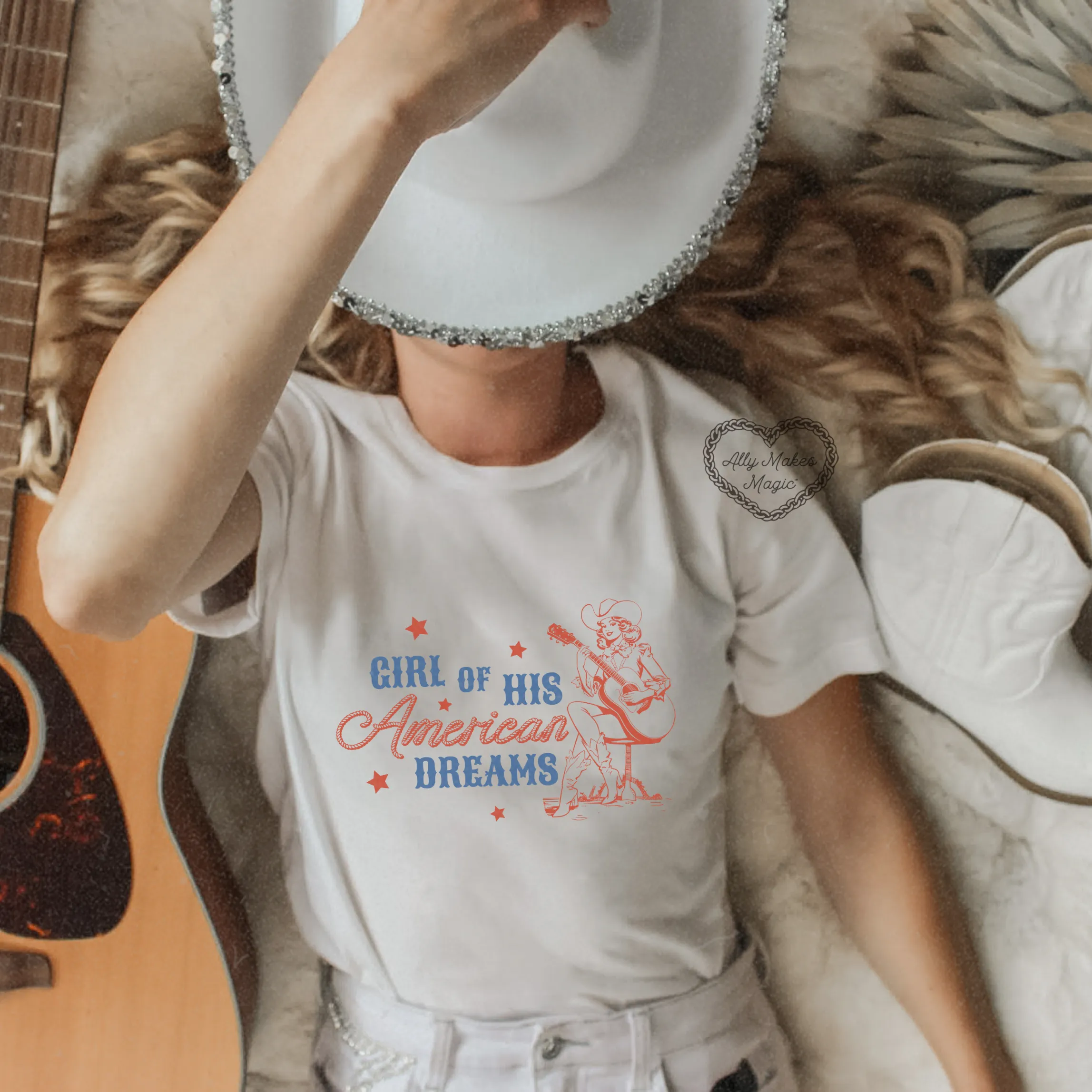 american dream girl tee sold by Ally Makes Magic product image thumbnail 5