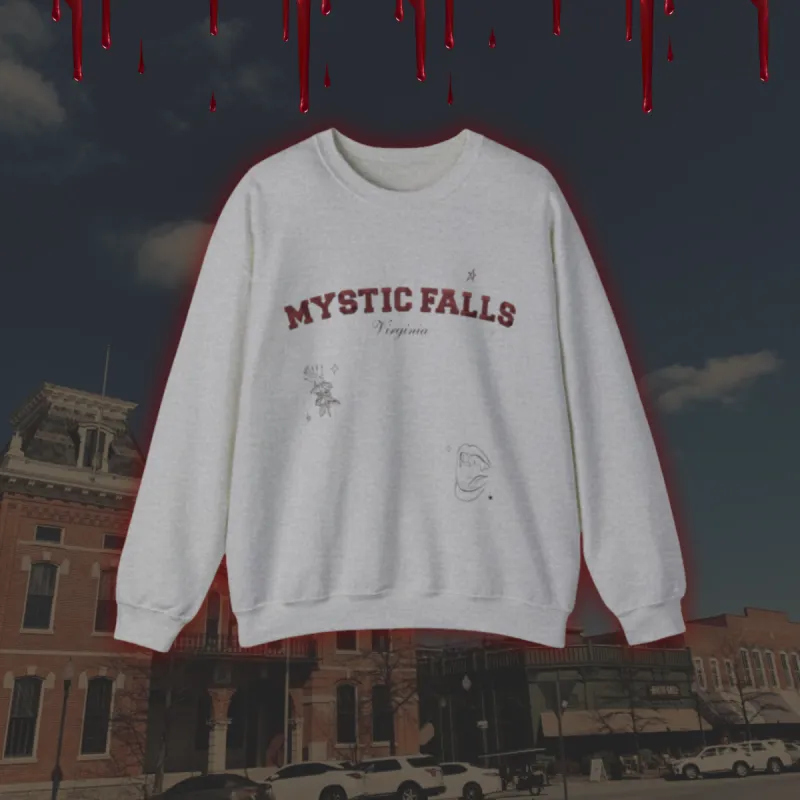 mystic falls, virginia sweater (faux embroidery) sold by Ally Makes Magic