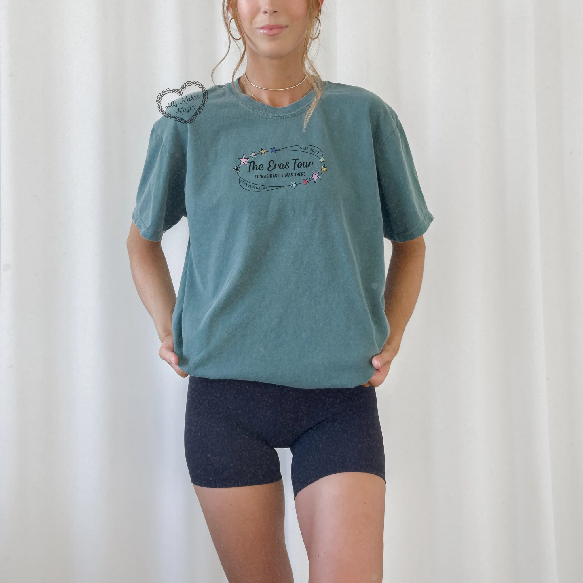 foxborough night 3 retro t-shirt | comfort colors sold by Ally Makes Magic product image thumbnail 2