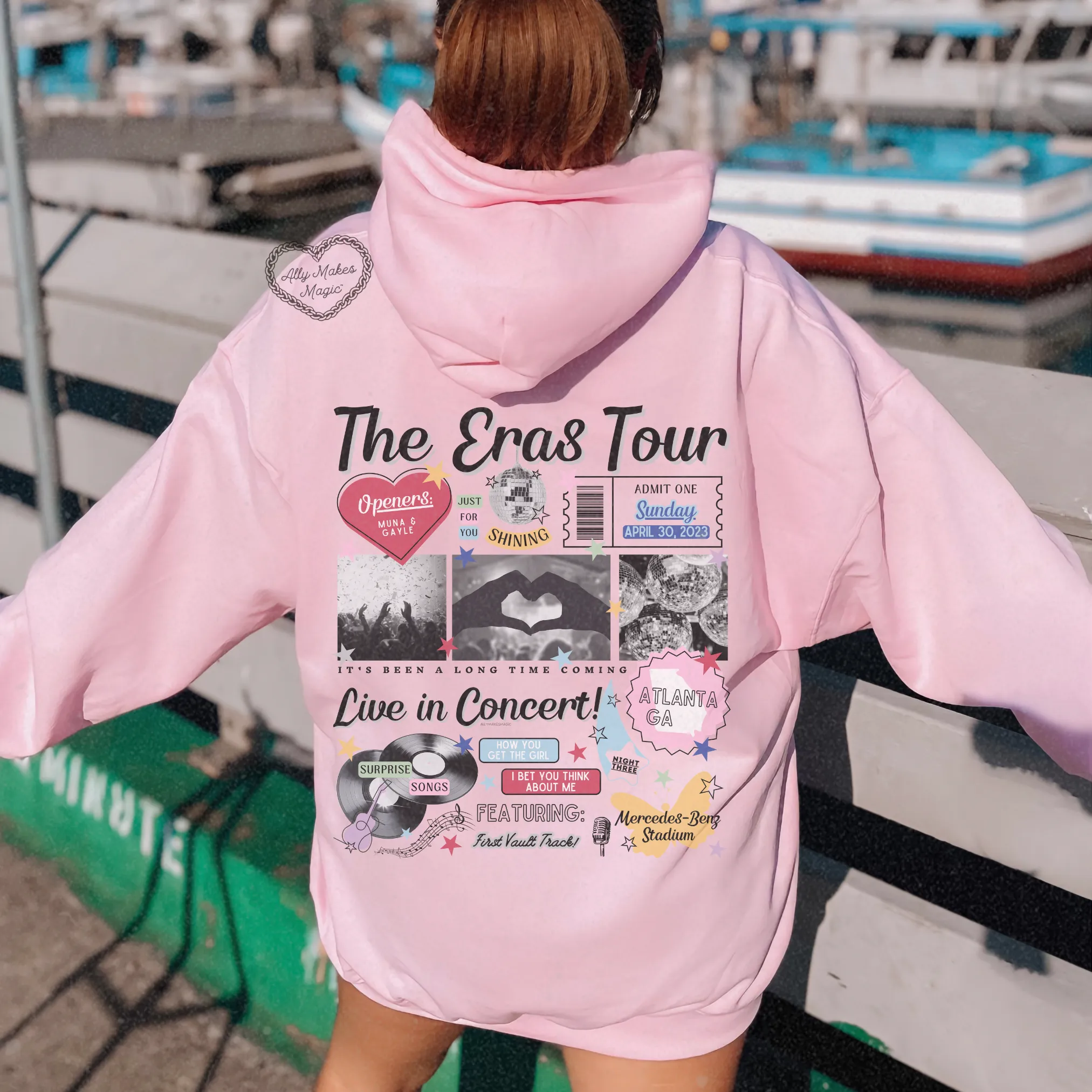 atlanta night 3 retro hoodie sold by Ally Makes Magic