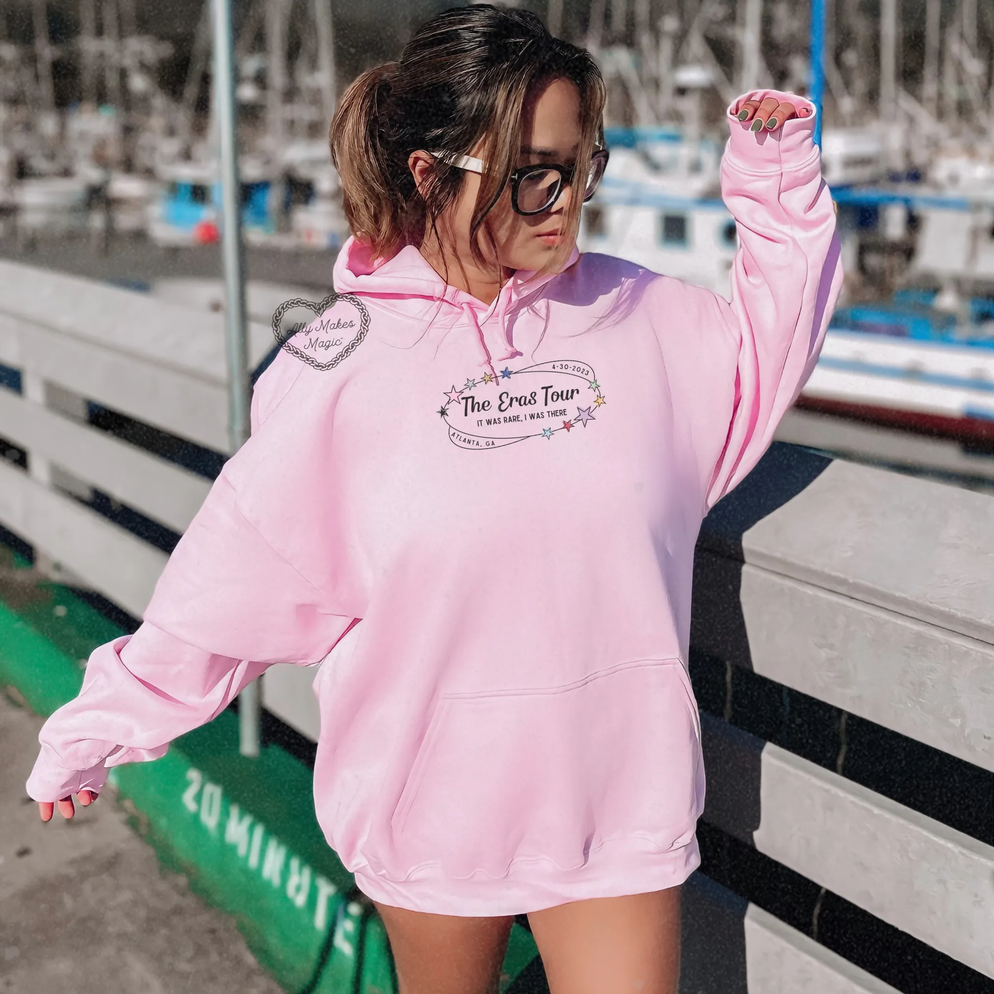 atlanta night 3 retro hoodie sold by Ally Makes Magic product image thumbnail 2