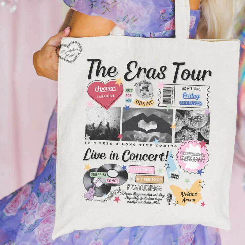 gelsenkirchen night 3 retro tote bag sold by Ally Makes Magic