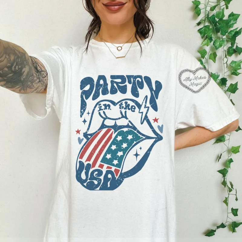 party in the usa tee | comfort colors sold by Ally Makes Magic