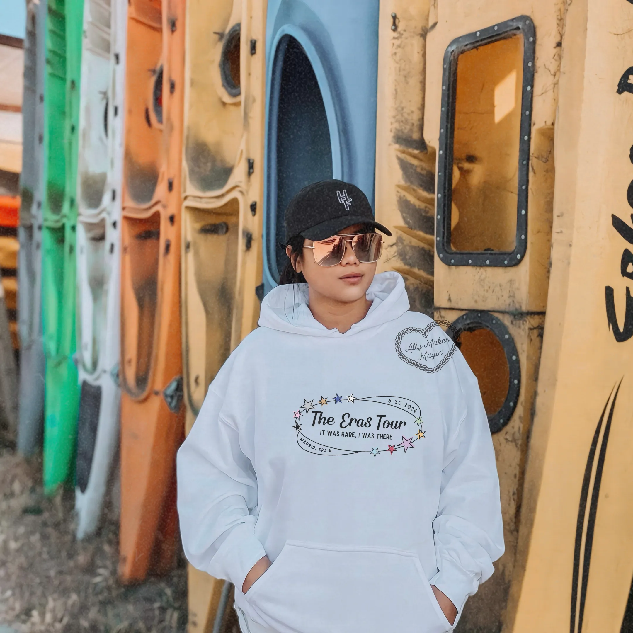 madrid night 2 retro hoodie sold by Ally Makes Magic product image thumbnail 2