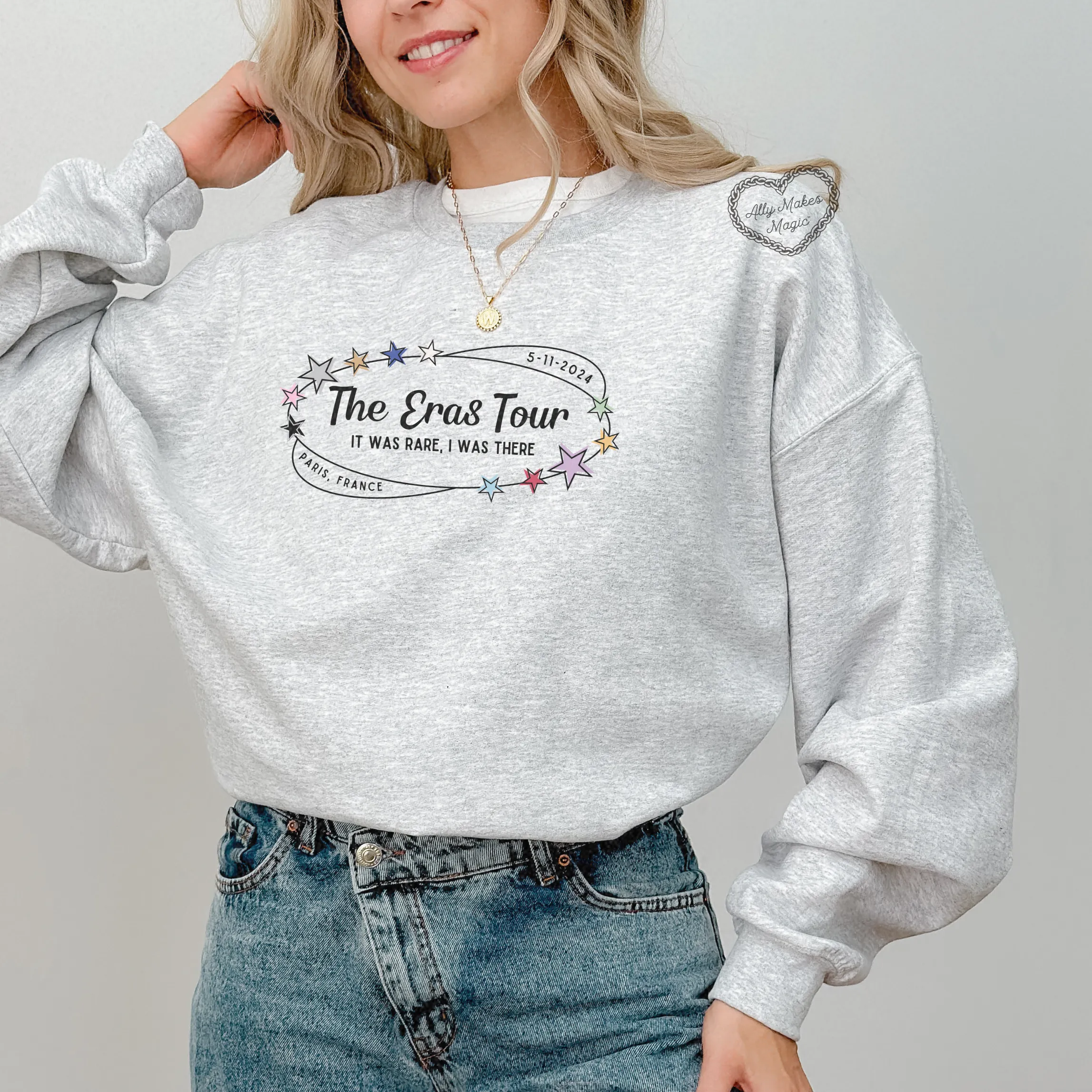 paris night 3 retro sweater | gildan sold by Ally Makes Magic product image thumbnail 2