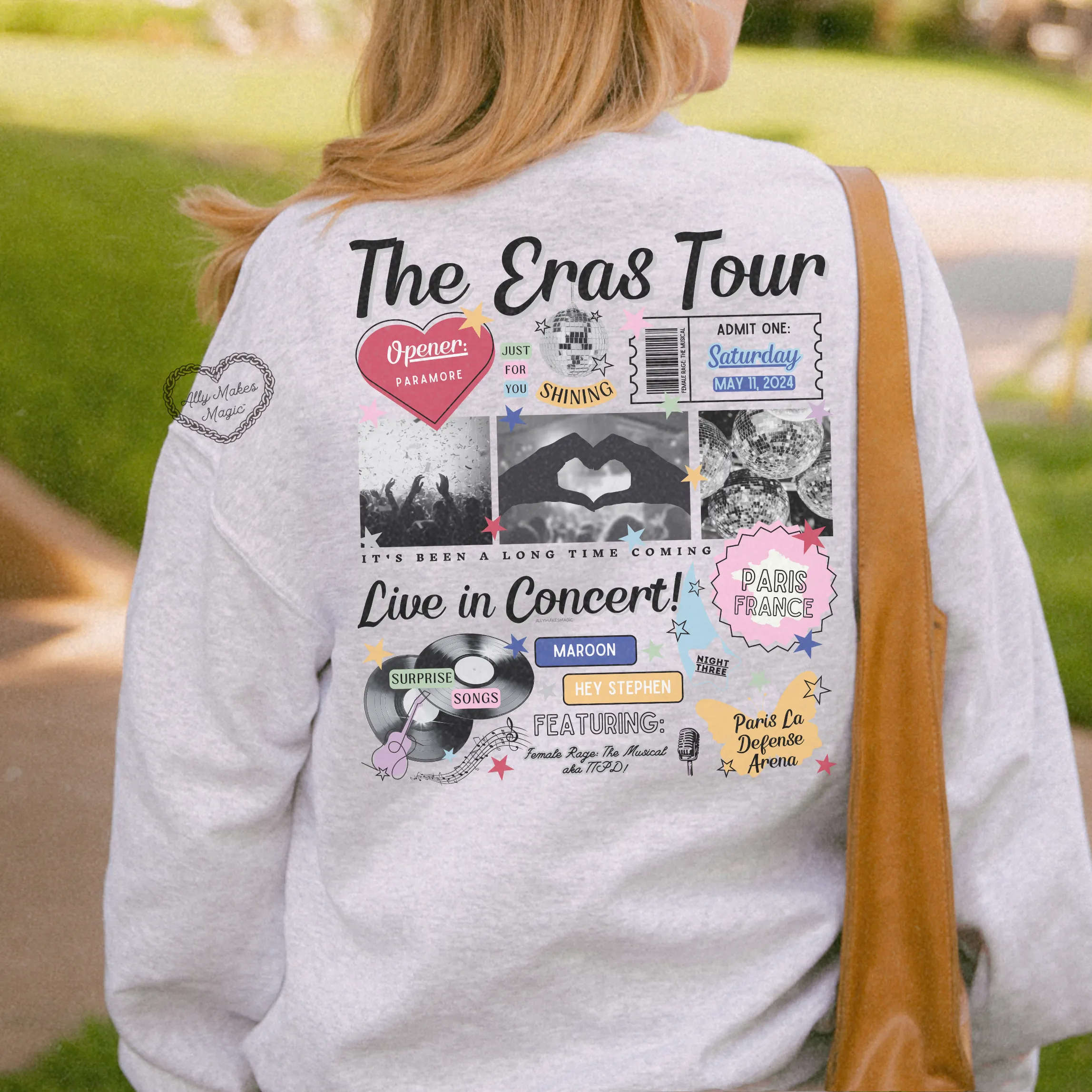 paris night 3 retro sweater | gildan sold by Ally Makes Magic