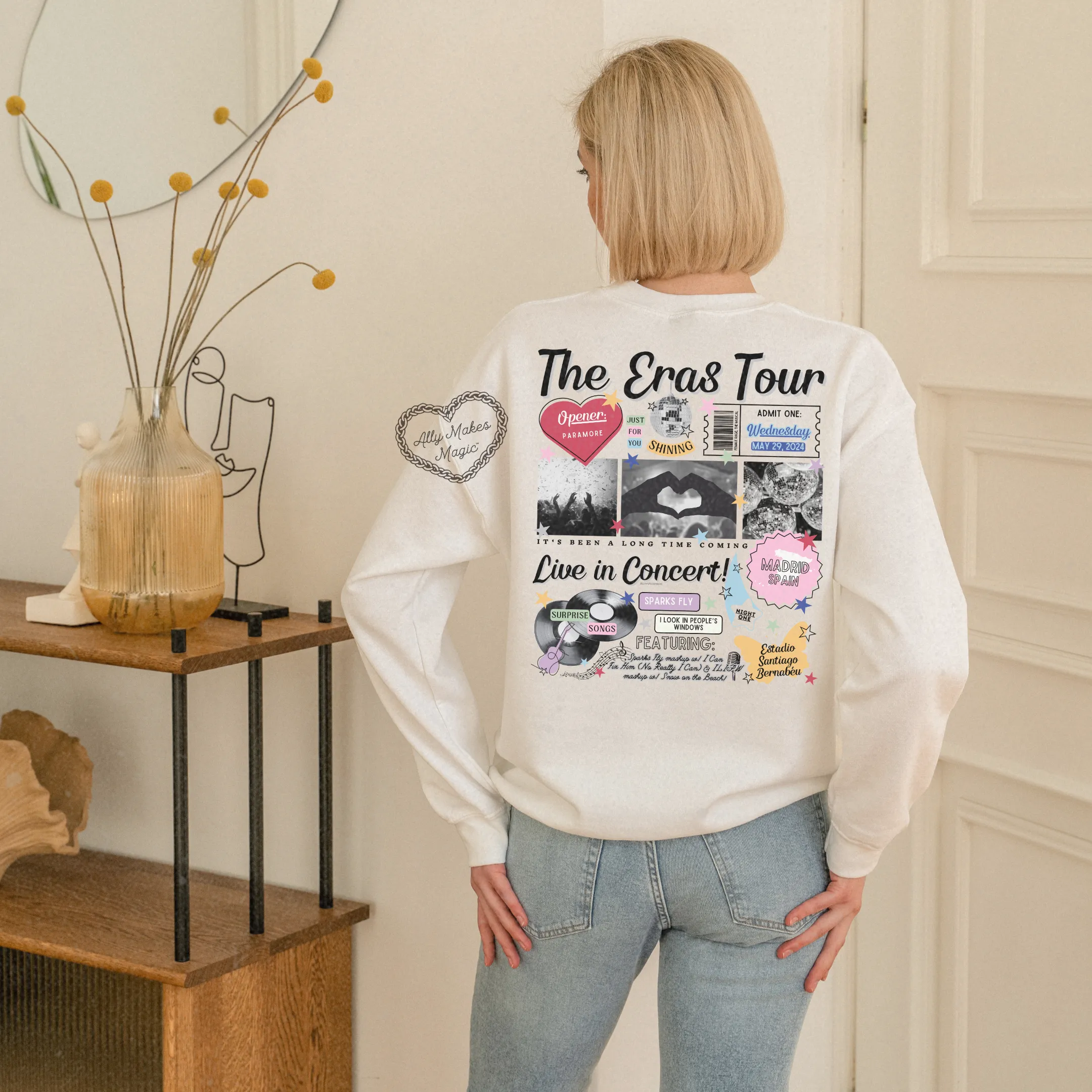 madrid night 1 retro sweater | gildan sold by Ally Makes Magic