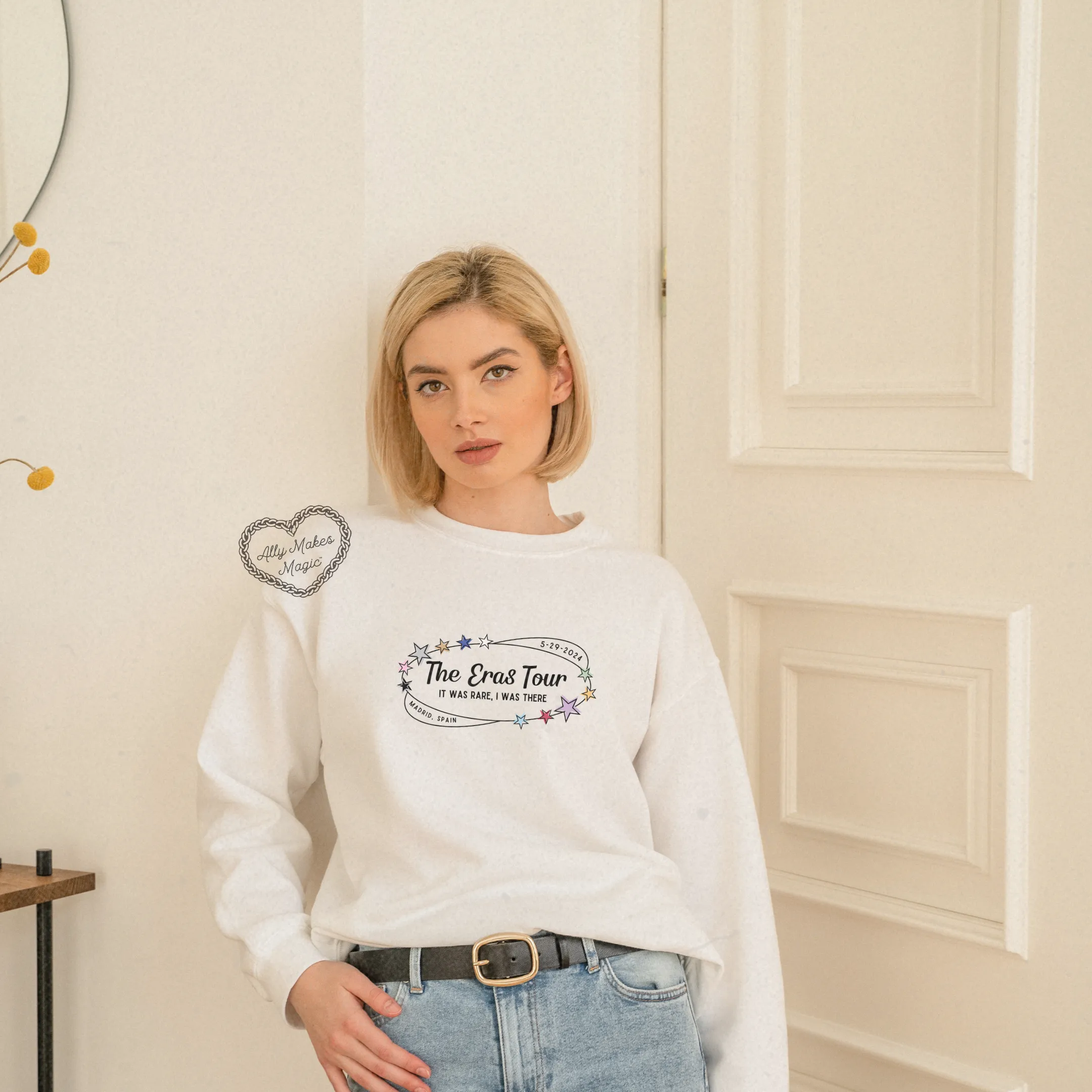 madrid night 1 retro sweater | gildan sold by Ally Makes Magic product image thumbnail 2