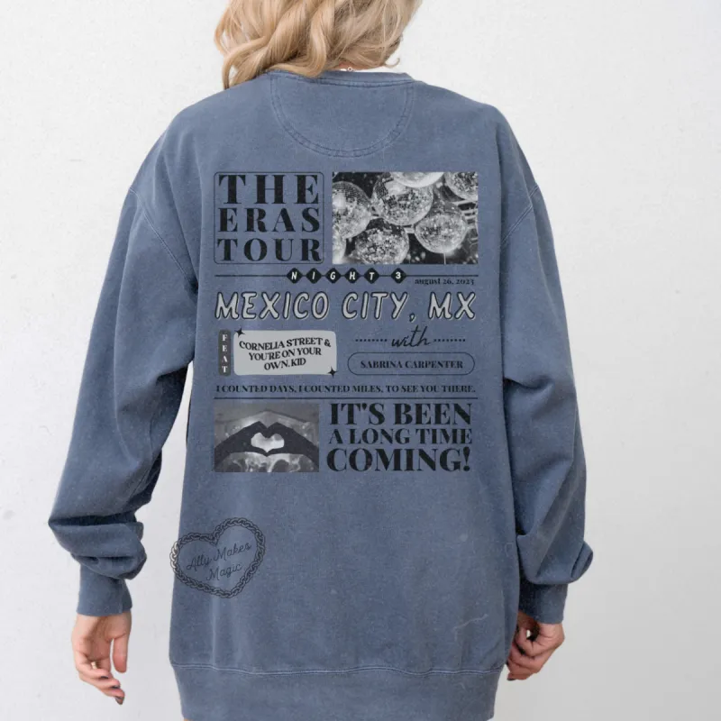 mexico city night 3 pullover | comfort colors sold by Ally Makes Magic