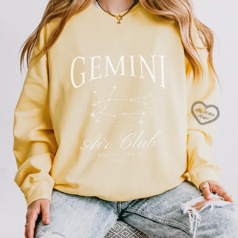 gemini zodiac crew sold by Ally Makes Magic