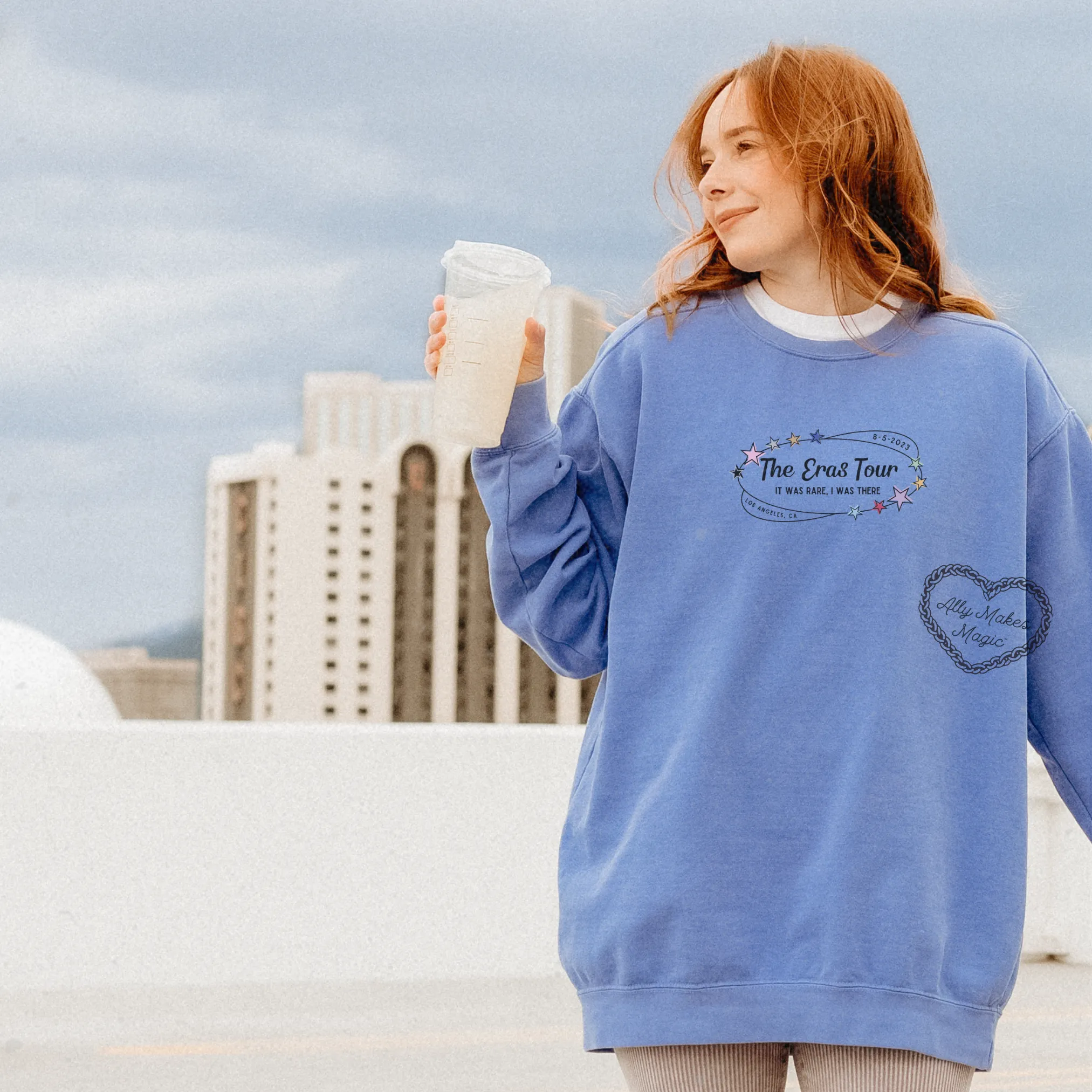 los angeles night 3 retro pullover | comfort colors sold by Ally Makes Magic product image thumbnail 2