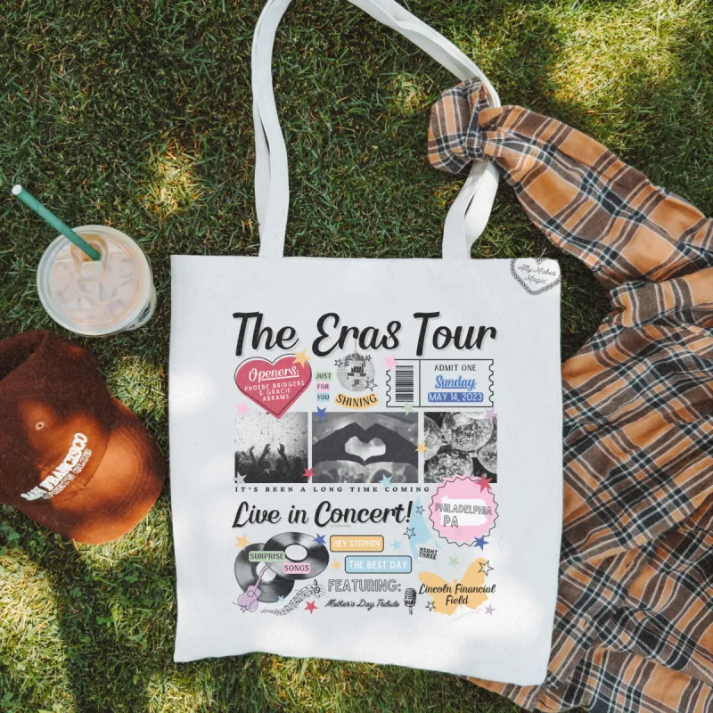 philadelphia night 3 retro tote bag sold by Ally Makes Magic
