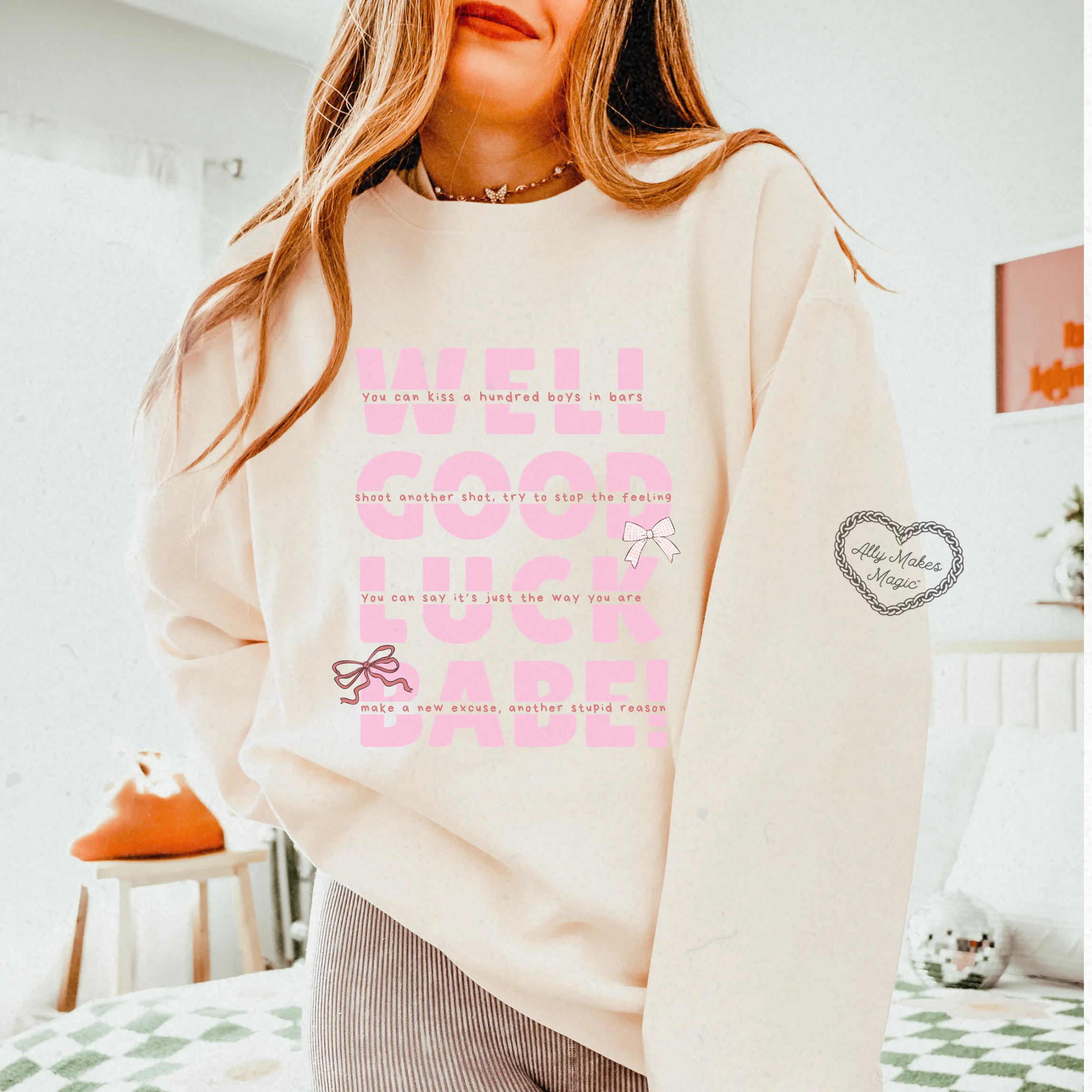 GOOD LUCK BABE! crew sold by Ally Makes Magic product image thumbnail 5