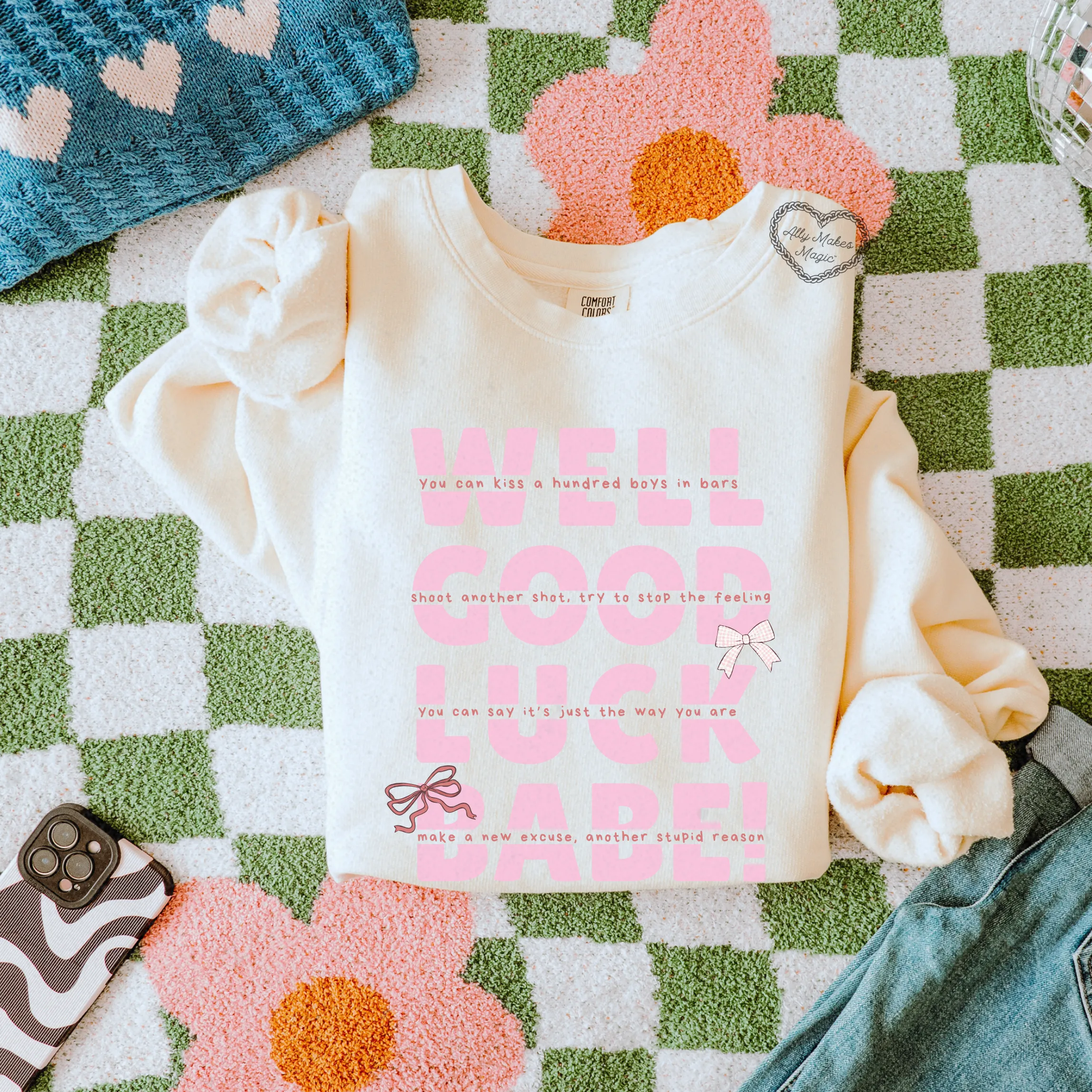 GOOD LUCK BABE! crew sold by Ally Makes Magic product image thumbnail 2