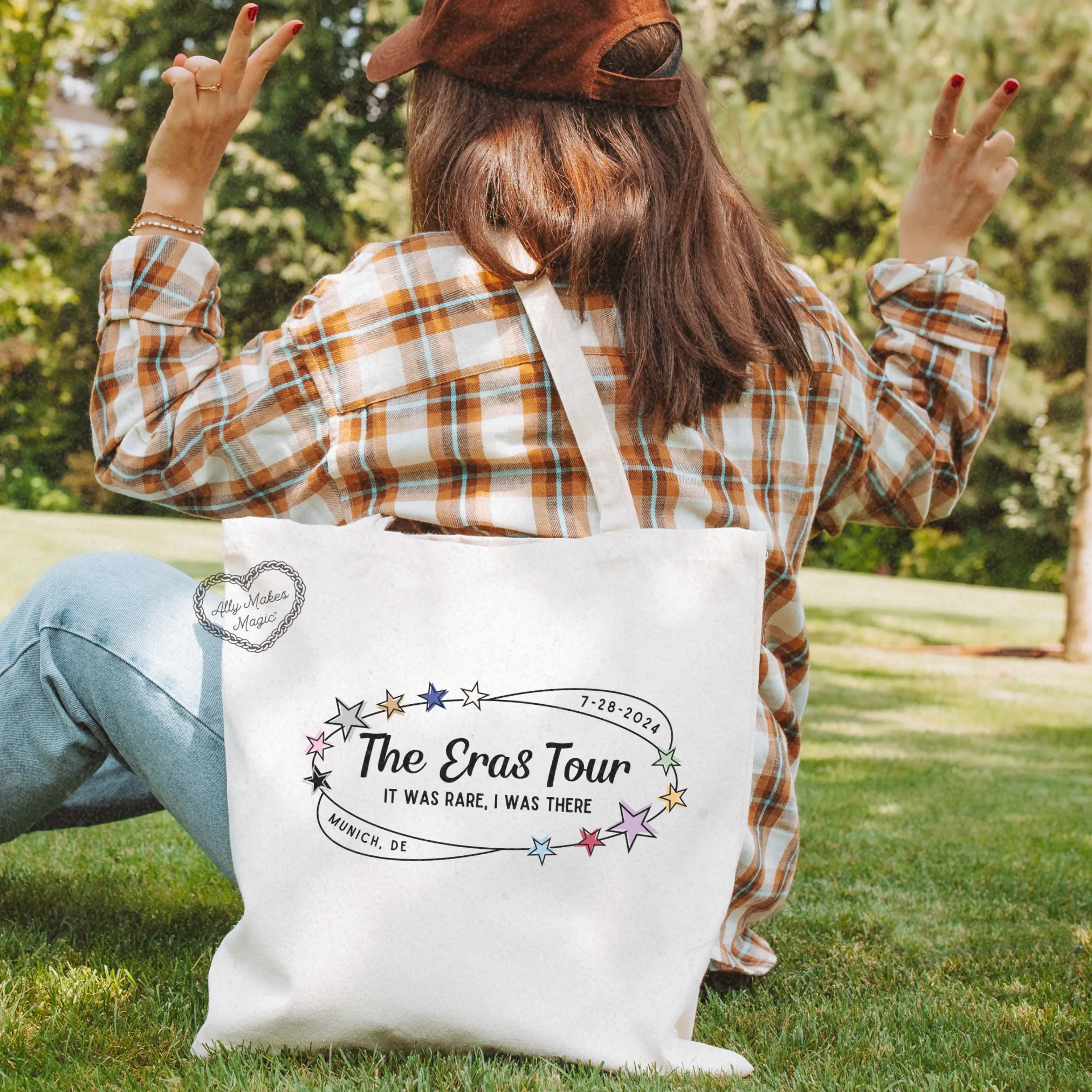 munich night 2 retro tote bag sold by Ally Makes Magic product image thumbnail 2