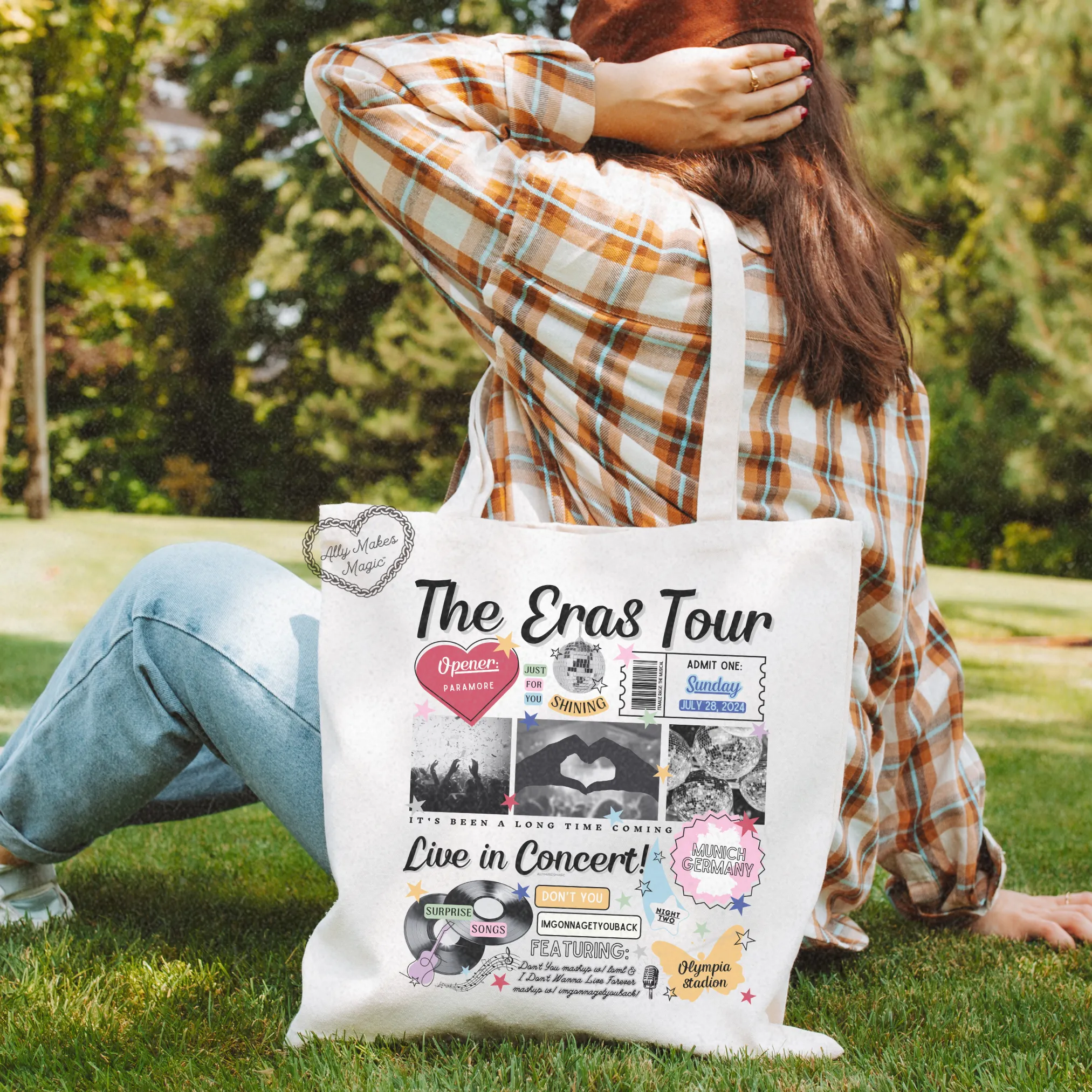 munich night 2 retro tote bag sold by Ally Makes Magic