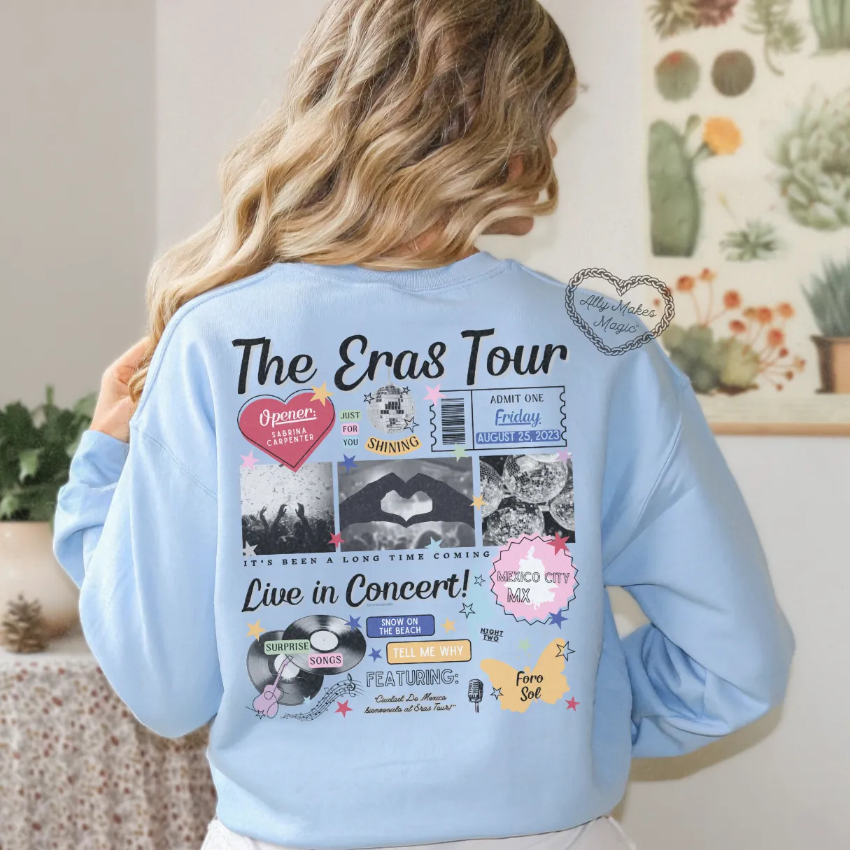 mexico city night 2 retro sweater | gildan sold by Ally Makes Magic