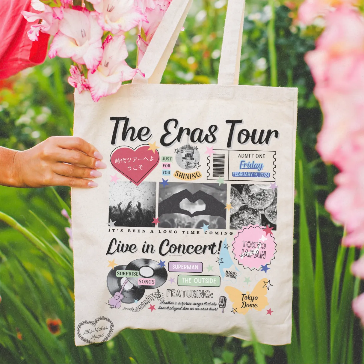 tokyo night 3 retro tote bag sold by Ally Makes Magic