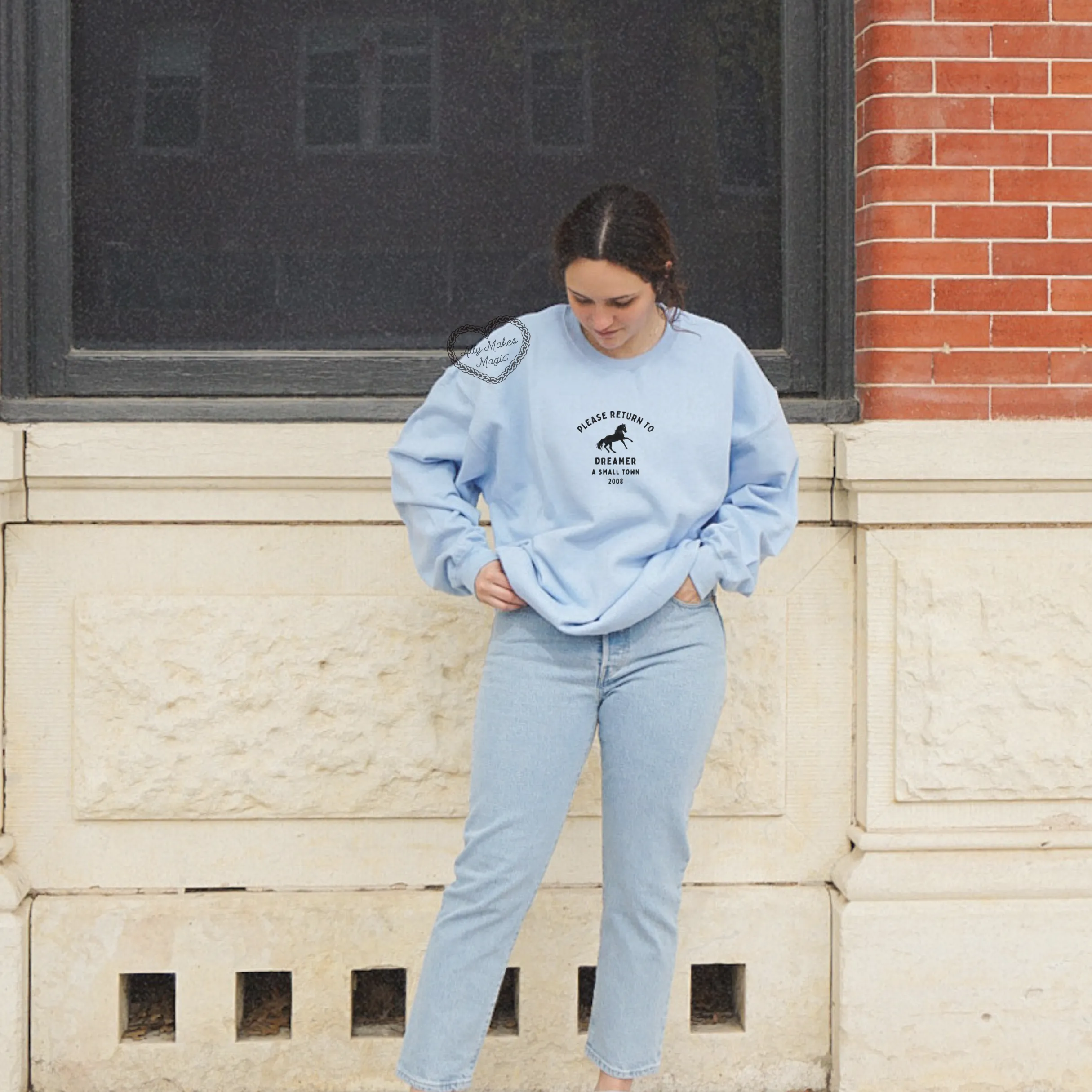 white horse crewneck sold by Ally Makes Magic product image thumbnail 2