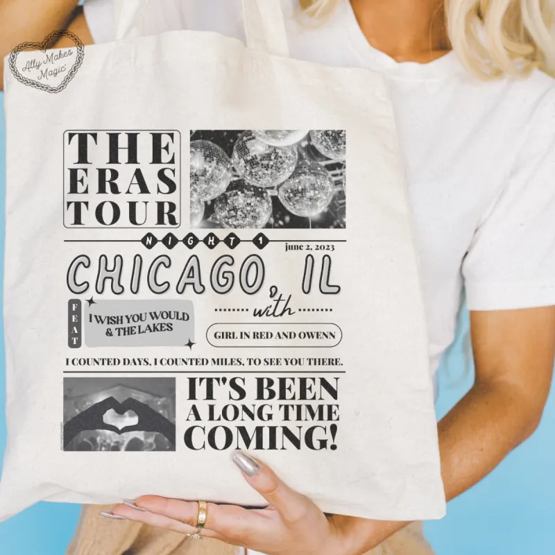 chicago night 1 tote bag sold by Ally Makes Magic