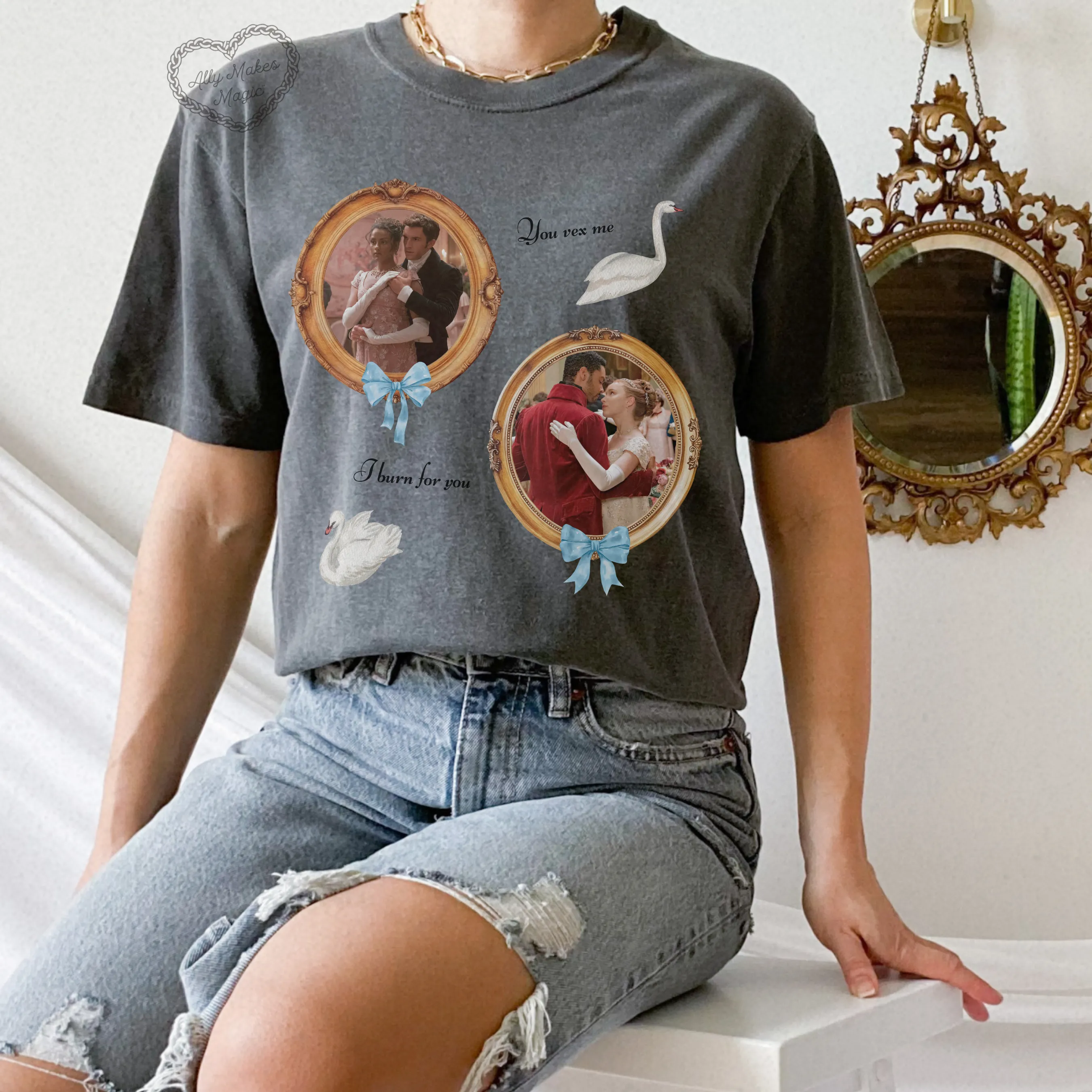 swan of the first water tee sold by Ally Makes Magic