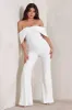 Bonnie | White Bardot Drape Sleeve Jumpsuit sold by Club L London