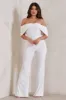 Bonnie | White Bardot Drape Sleeve Jumpsuit sold by Club L London