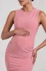 Kerry | Blush Pink High-Neck Sleeveless Maternity Midi Dress sold by Club L London