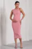 Kerry | Blush Pink High-Neck Sleeveless Maternity Midi Dress sold by Club L London