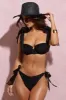 Adrift | Black Organza Bikini Bottoms With Bows sold by Club L London