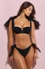 Adrift | Black Organza Bikini Bottoms With Bows sold by Club L London