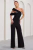 Candy | Black Asymmetric One Shoulder Ruched Jumpsuit sold by Club L London