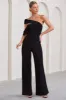 Candy | Black Asymmetric One Shoulder Ruched Jumpsuit sold by Club L London