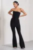 Capri | Black Bandage High Waist Flared Trousers sold by Club L London