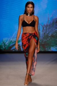 Salt Breeze | Floral Print High-Waisted Twisted Chiffon Maxi Skirt sold by Club L London