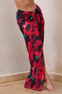 Salt Breeze | Floral Print High-Waisted Twisted Chiffon Maxi Skirt sold by Club L London