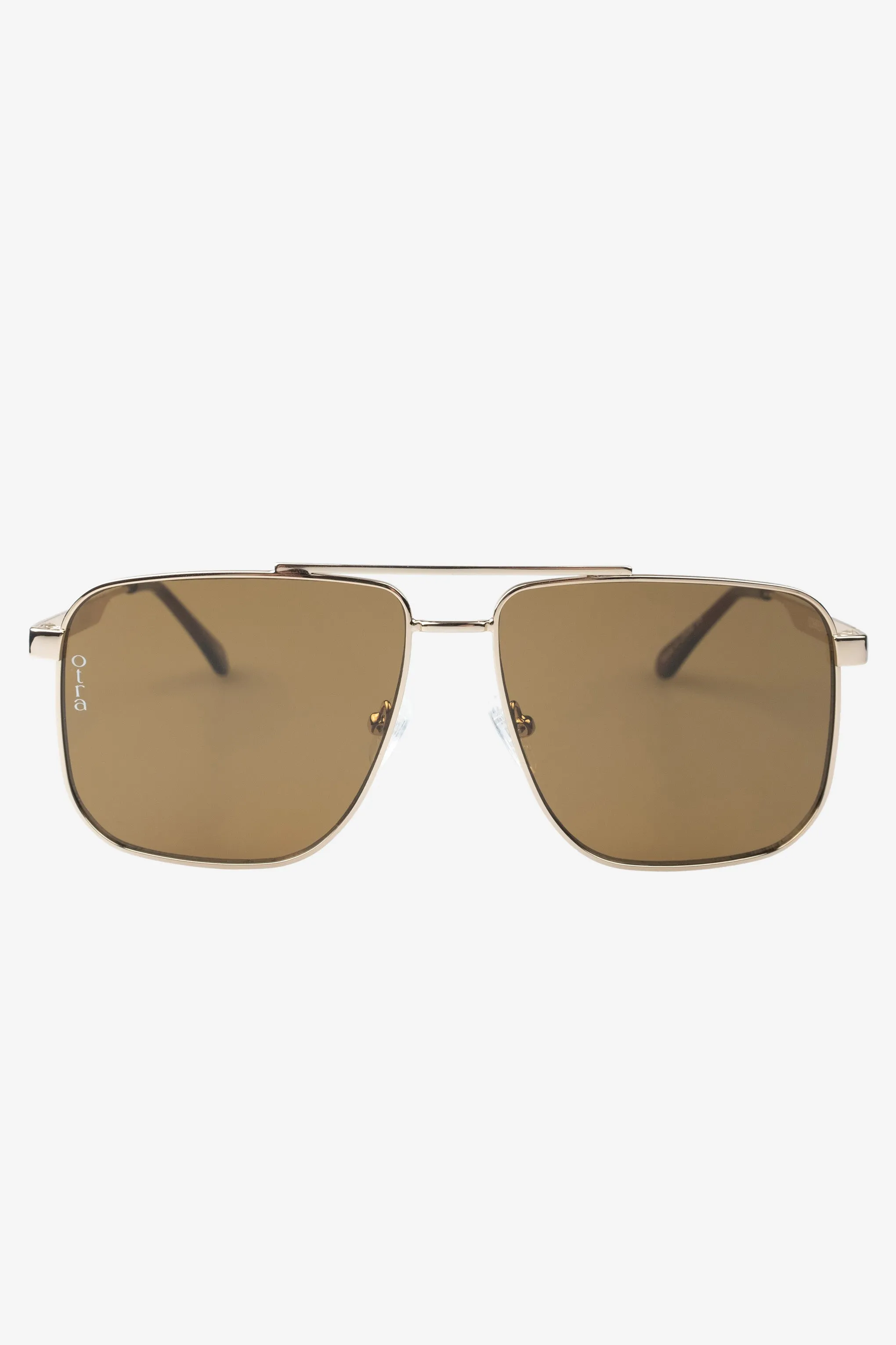 Sorrento | Otra Gold Oversized Brown Tinted Sunglasses sold by Club L London product image thumbnail 3