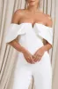 Time Will Tell | White Off The Shoulder Wide Leg Jumpsuit sold by Club L London